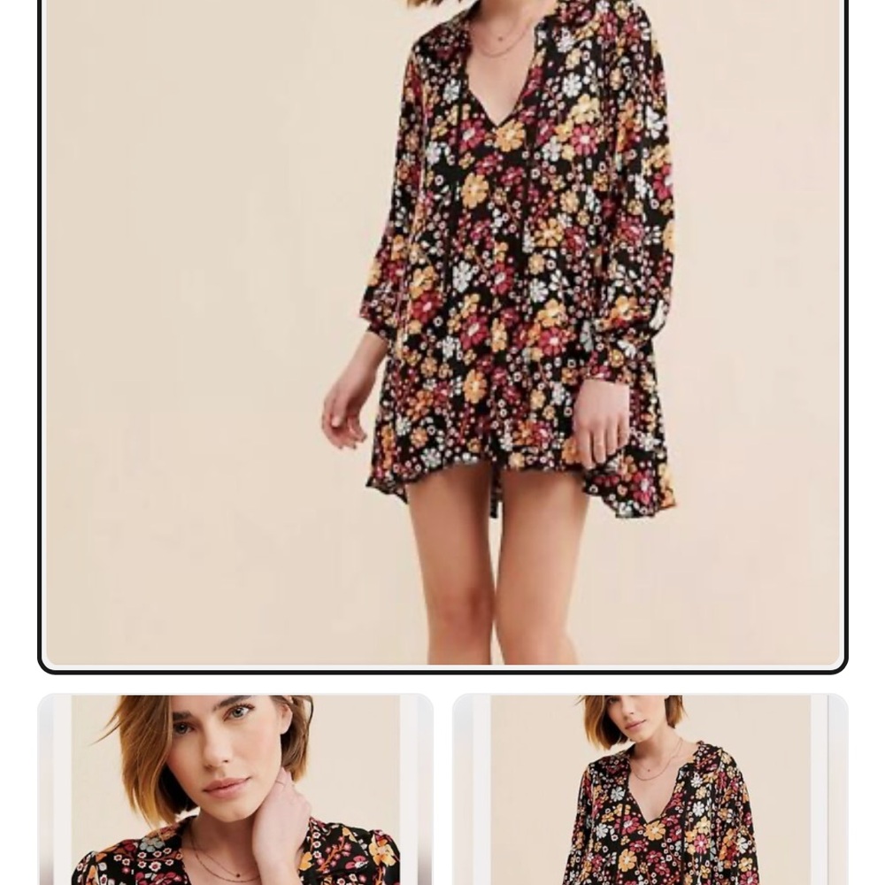 Free People Multicolor Floral Long Sleeve Dress